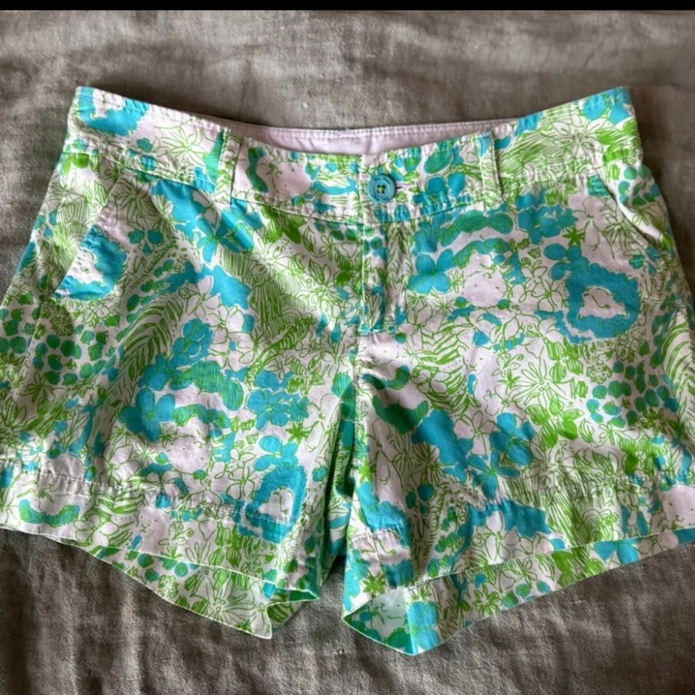 Lilly Pulitzer Callahan Printed Blue Green Safari Animal Print Sz 10 it’s a zoo - Picture 6 of 11